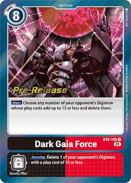 Dark Gaia Force [BT8-105] [New Awakening Pre-Release Cards] | Event Horizon Hobbies CA