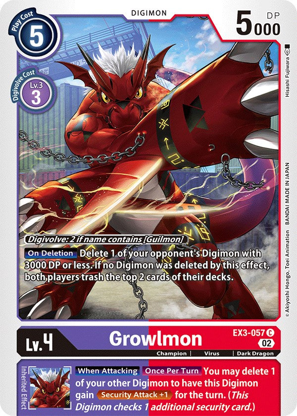 Growlmon [EX3-057] [Draconic Roar] | Event Horizon Hobbies CA