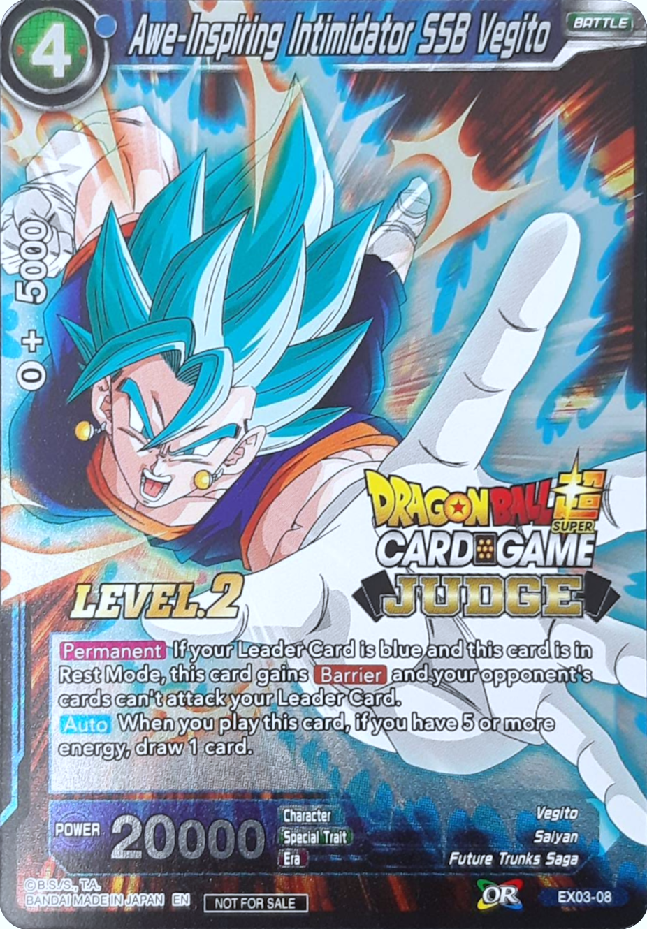 Awe-Inspiring Intimidator SSB Vegito (Level 2) (EX03-08) [Judge Promotion Cards] | Event Horizon Hobbies CA