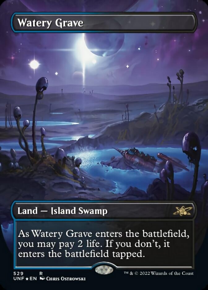 Watery Grave (Borderless) (Galaxy Foil) [Unfinity] | Event Horizon Hobbies CA