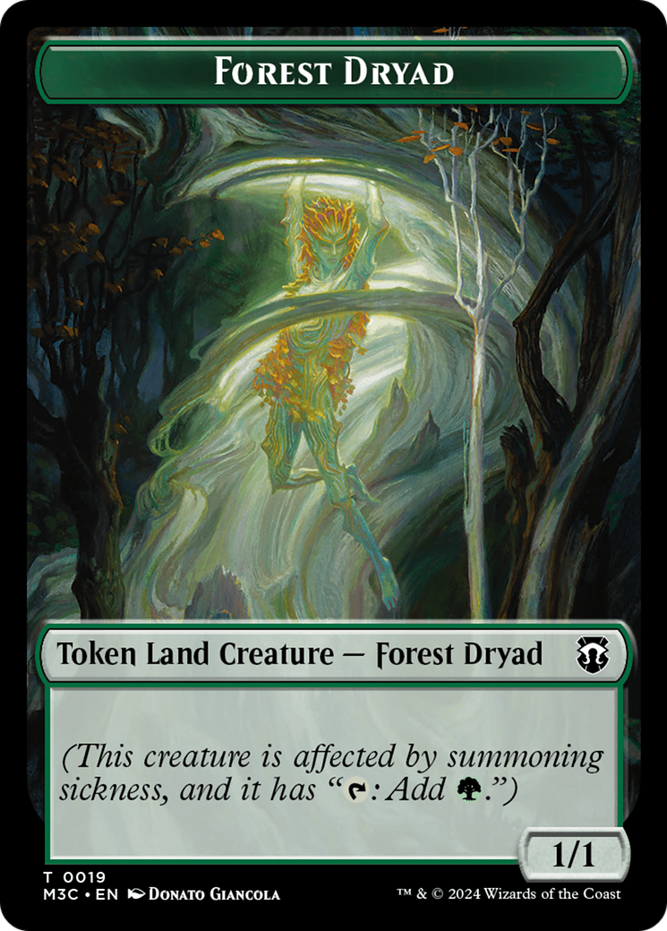 Boar (Ripple Foil) // Forest Dryad Double-Sided Token [Modern Horizons 3 Commander Tokens] | Event Horizon Hobbies CA