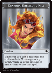 Human (0014) // Emblem - Chandra, Dressed to Kill Double-Sided Token [Innistrad Remastered Tokens] | Event Horizon Hobbies CA