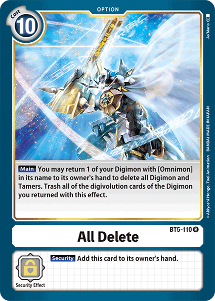 All Delete [BT5-110] [Battle of Omni] | Event Horizon Hobbies CA