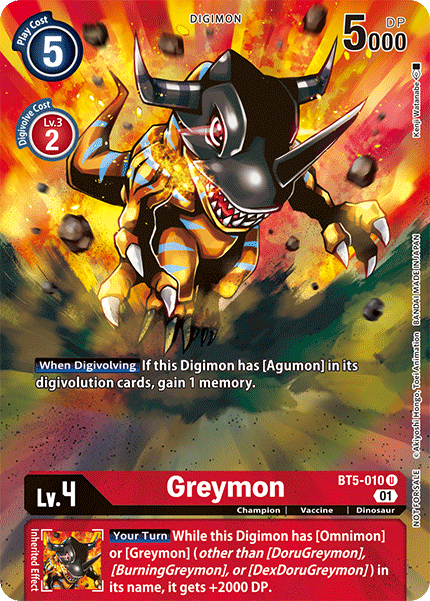 Greymon [BT5-010] (Premier Event) [Battle of Omni Promos] | Event Horizon Hobbies CA