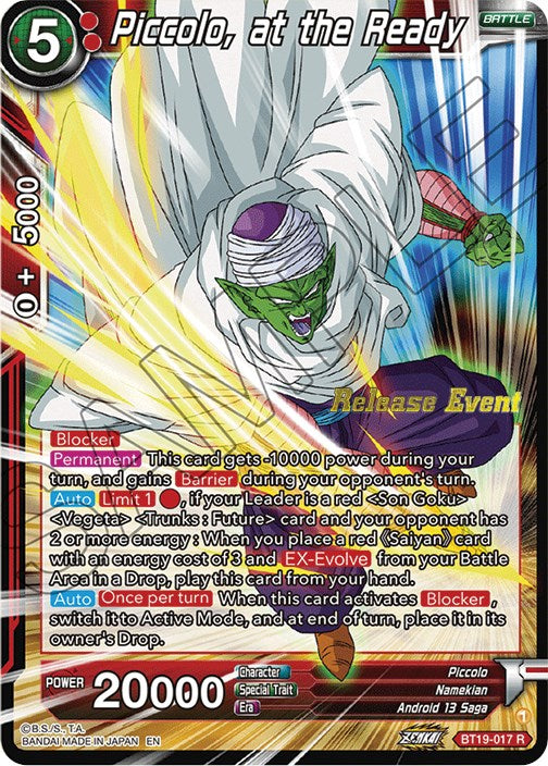 Piccolo, at the Ready (Fighter's Ambition Holiday Pack) (BT19-017) [Tournament Promotion Cards] | Event Horizon Hobbies CA