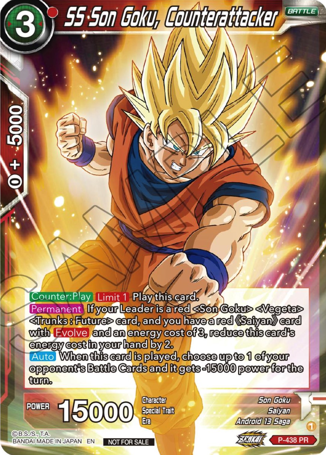 SS Son Goku, Counterattacker (Zenkai Series Tournament Pack Vol.2) (P-438) [Tournament Promotion Cards] | Event Horizon Hobbies CA