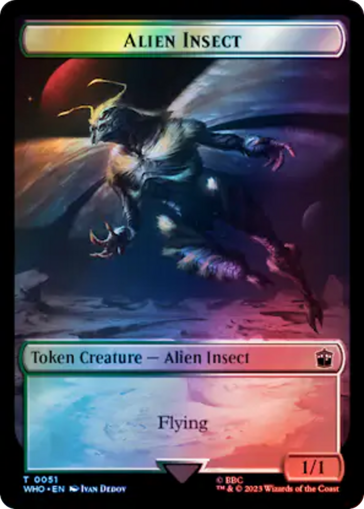 Alien // Alien Insect Double-Sided Token (Surge Foil) [Doctor Who Tokens] | Event Horizon Hobbies CA