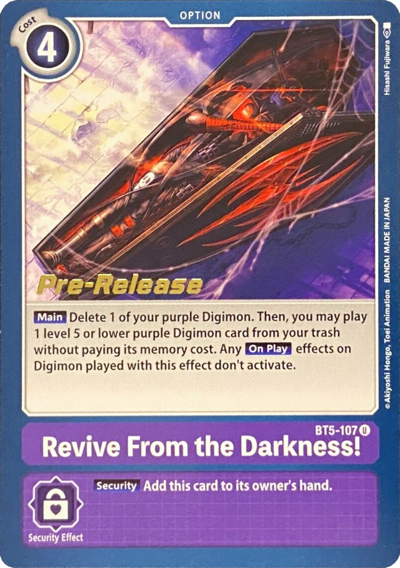 Revive From the Darkness! [BT5-107] [Battle of Omni Pre-Release Promos] | Event Horizon Hobbies CA