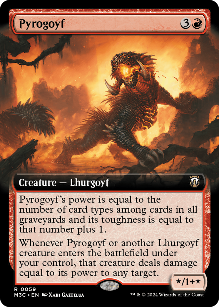 Pyrogoyf (Extended Art) (Ripple Foil) [Modern Horizons 3 Commander] | Event Horizon Hobbies CA