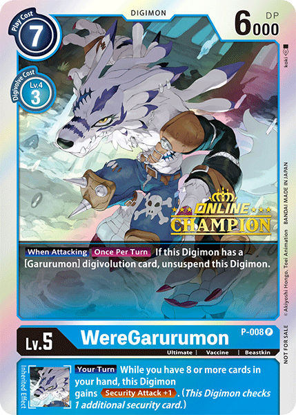 WereGarurumon [P-008] (Online Regional - Champion) [Promotional Cards] | Event Horizon Hobbies CA