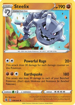 Steelix (139/264) (Theme Deck Exclusive) [Sword & Shield: Fusion Strike] | Event Horizon Hobbies CA