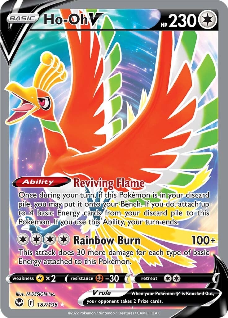 Ho-oh V (187/195) [Sword & Shield: Silver Tempest] | Event Horizon Hobbies CA