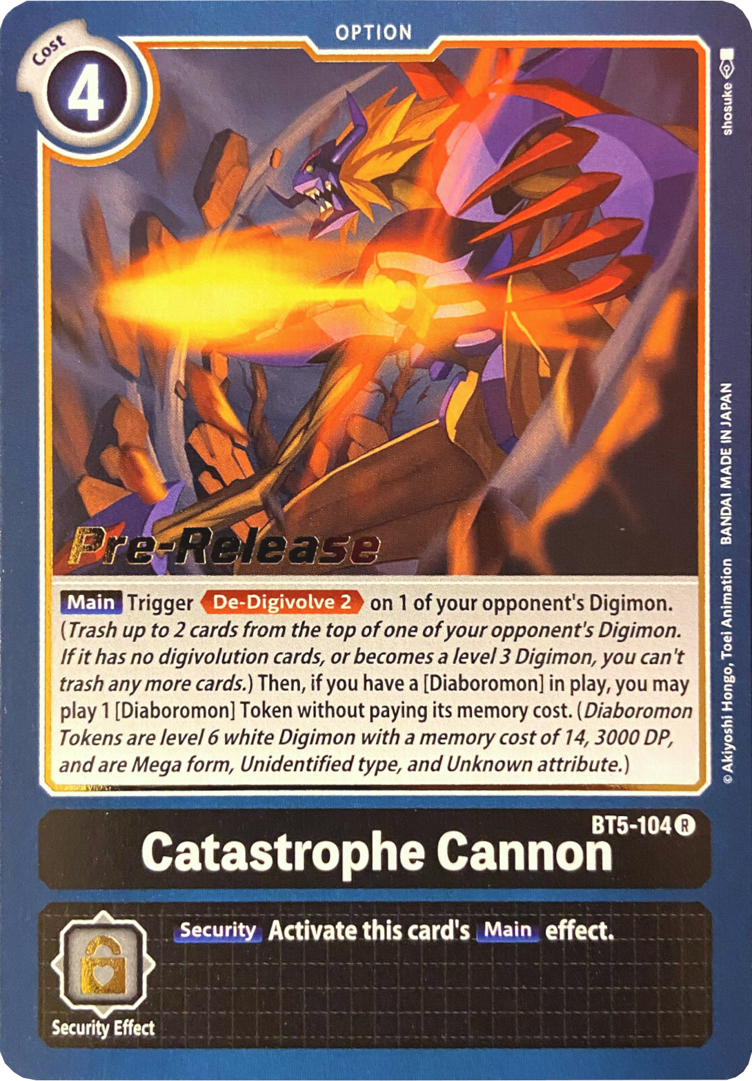 Catastrophe Cannon [BT5-104] [Battle of Omni Pre-Release Promos] | Event Horizon Hobbies CA