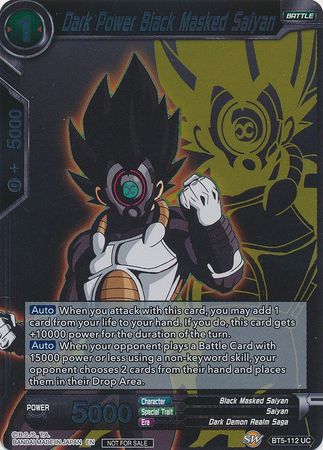 Dark Power Black Masked Saiyan (Event Pack 3 - 2019) (BT5-112_PR) [Promotion Cards] | Event Horizon Hobbies CA