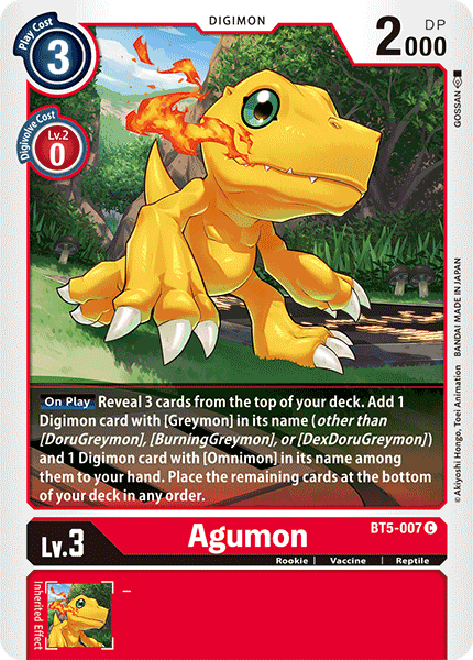 Agumon [BT5-007] [Battle of Omni] | Event Horizon Hobbies CA