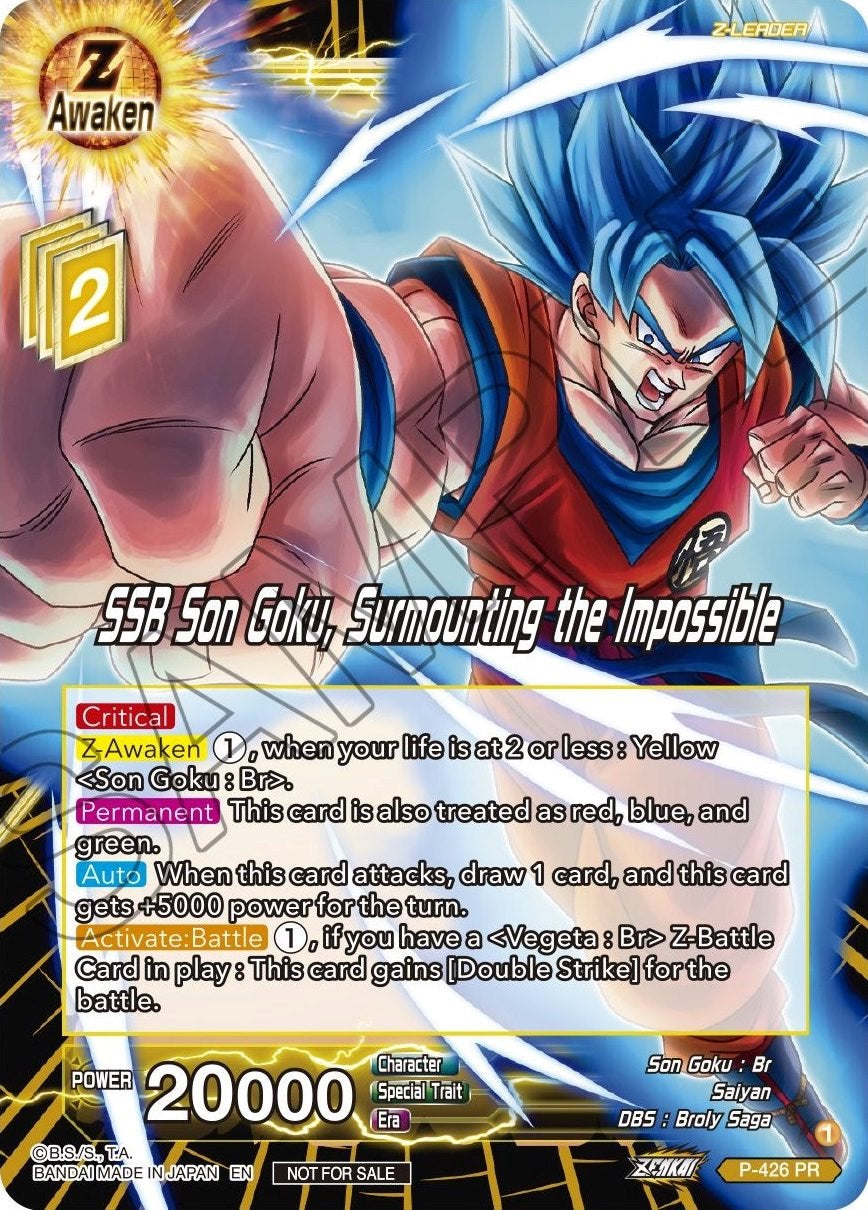 SSB Son Goku, Surmounting the Impossible (P-426) [Promotion Cards] | Event Horizon Hobbies CA