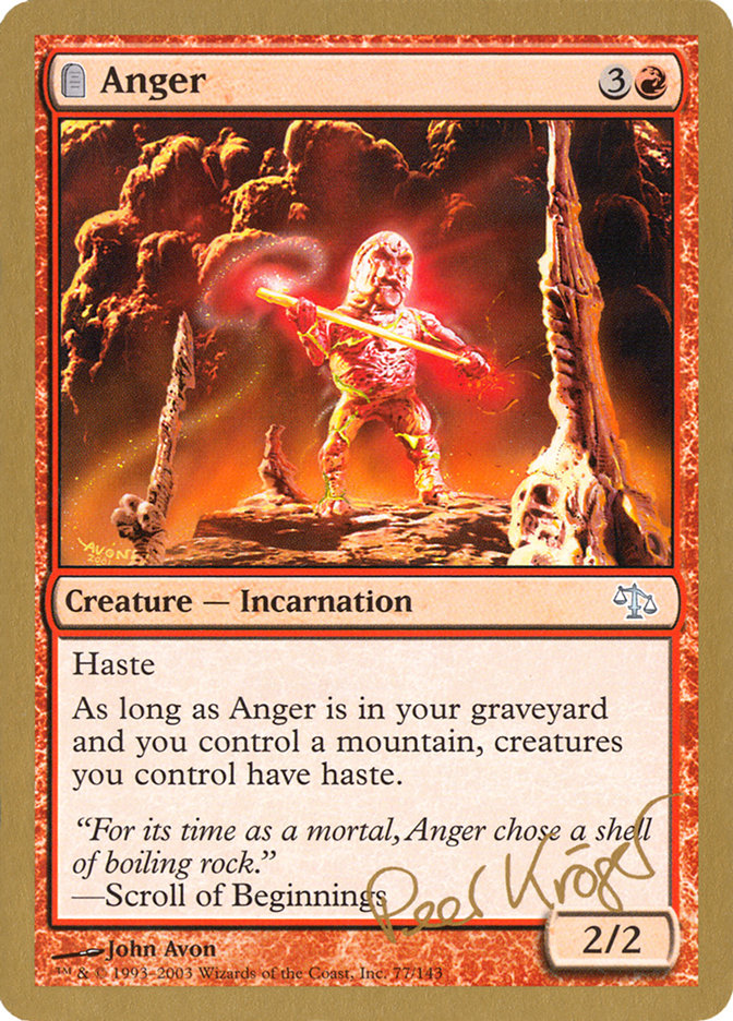 Anger (Peer Kroger) [World Championship Decks 2003] | Event Horizon Hobbies CA