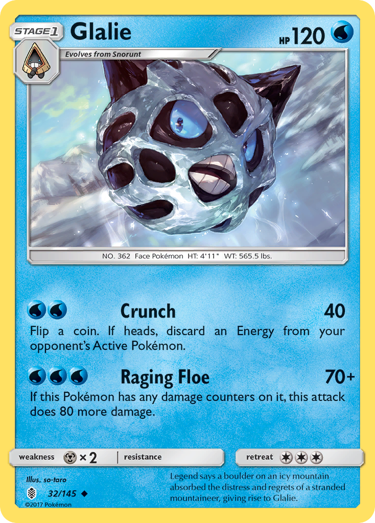 Glalie (32/145) [Sun & Moon: Guardians Rising] | Event Horizon Hobbies CA