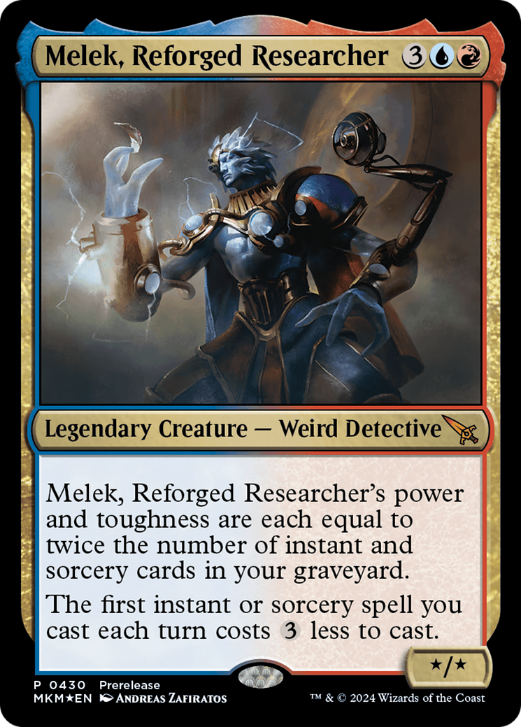 Melek, Reforged Researcher [Murders at Karlov Manor Prerelease Promos] | Event Horizon Hobbies CA