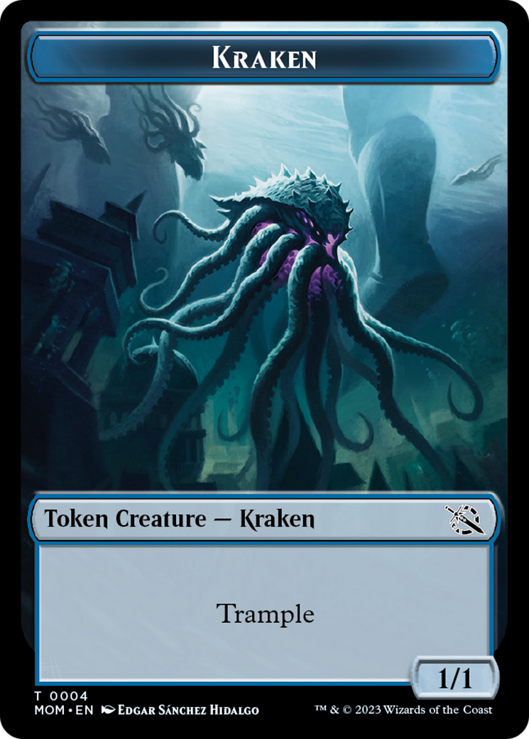 Warrior // Kraken Double-Sided Token [March of the Machine Tokens] | Event Horizon Hobbies CA