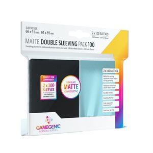 Sleeves  - Gamegenic - Matte Double Sleeving (2x100ct) Black/Clear | Event Horizon Hobbies CA