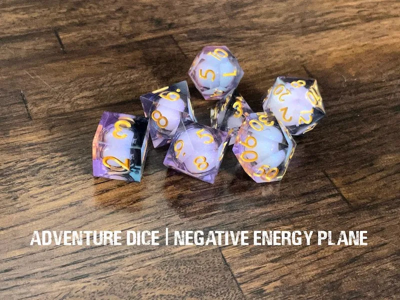 Adventure Dice: Premium Liquid Core Dice Set - Negative Energy Plane