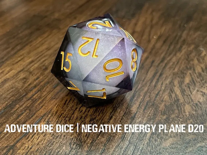 Adventure Dice: Premium Resin d20 - Negative Energy | Event Horizon Hobbies CA