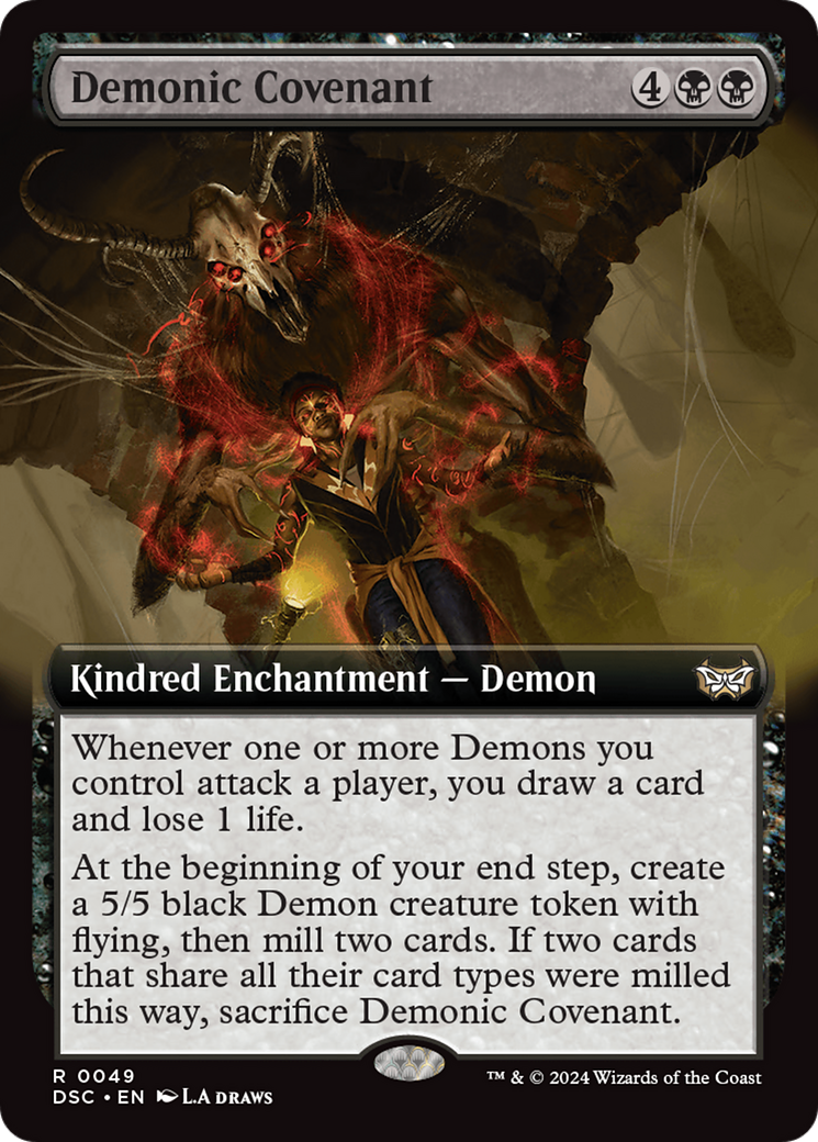 Demonic Covenant (Extended Art) [Duskmourn: House of Horror Commander] | Event Horizon Hobbies CA