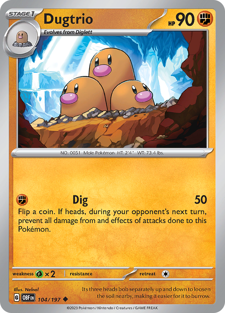 Dugtrio (104/197) [Scarlet & Violet: Obsidian Flames] | Event Horizon Hobbies CA