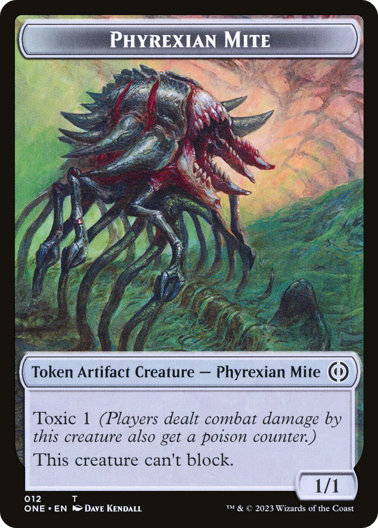 Phyrexian Mite Token (012) // Phyrexian Golem Double-Sided Token [Phyrexia: All Will Be One Tokens] | Event Horizon Hobbies CA