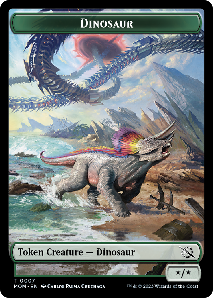 Warrior // Dinosaur Double-Sided Token [March of the Machine Tokens] | Event Horizon Hobbies CA