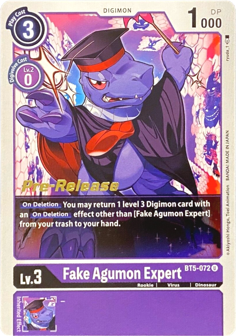 Fake Agumon Expert [BT5-072] [Battle of Omni Pre-Release Promos] | Event Horizon Hobbies CA