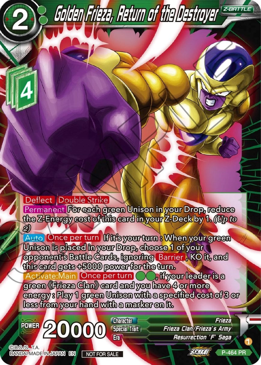 Golden Frieza, Return of the Destroyer (Z03 Dash Pack) (P-464) [Promotion Cards] | Event Horizon Hobbies CA