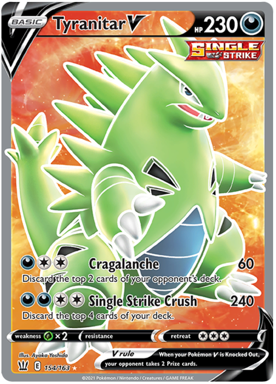 Tyranitar V (154/163) [Sword & Shield: Battle Styles] | Event Horizon Hobbies CA