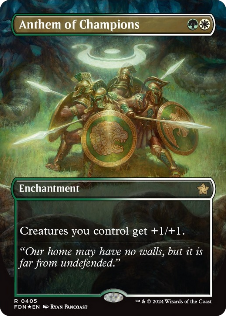 Anthem of Champions (Borderless Mana Foil) [Foundations] | Event Horizon Hobbies CA