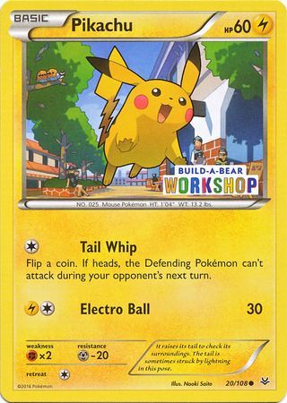 Pikachu (20/108) (Build A Bear Workshop Exclusive) [Miscellaneous Cards] | Event Horizon Hobbies CA