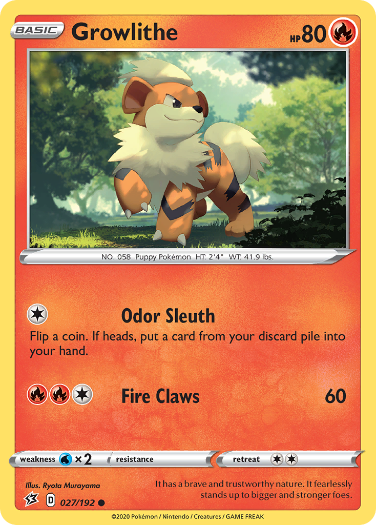 Growlithe (027/192) [Sword & Shield: Rebel Clash] | Event Horizon Hobbies CA