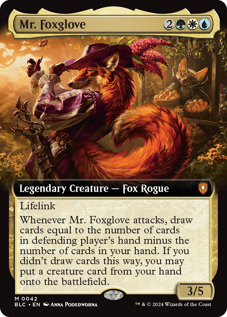 Mr. Foxglove (Extended Art) [Bloomburrow Commander] | Event Horizon Hobbies CA