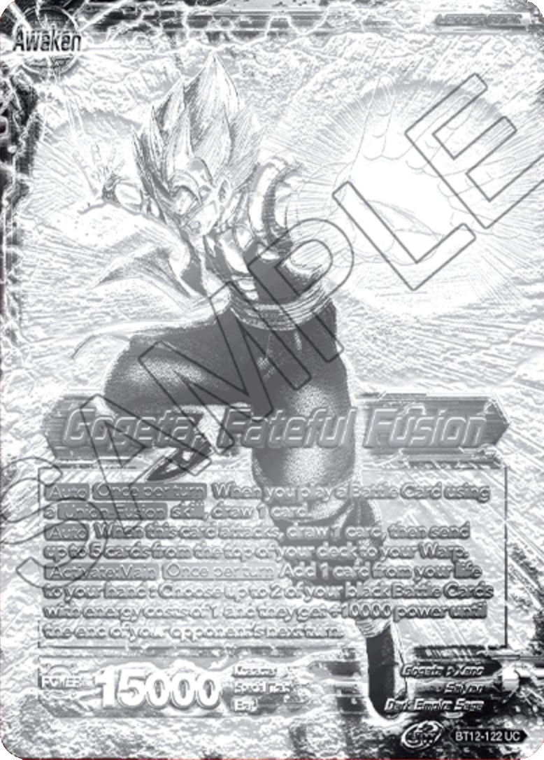 Son Goku & Vegeta // Gogeta, Fateful Fusion (2021 Championship Top 16) (Metal Silver Foil) (BT12-122) [Tournament Promotion Cards] | Event Horizon Hobbies CA