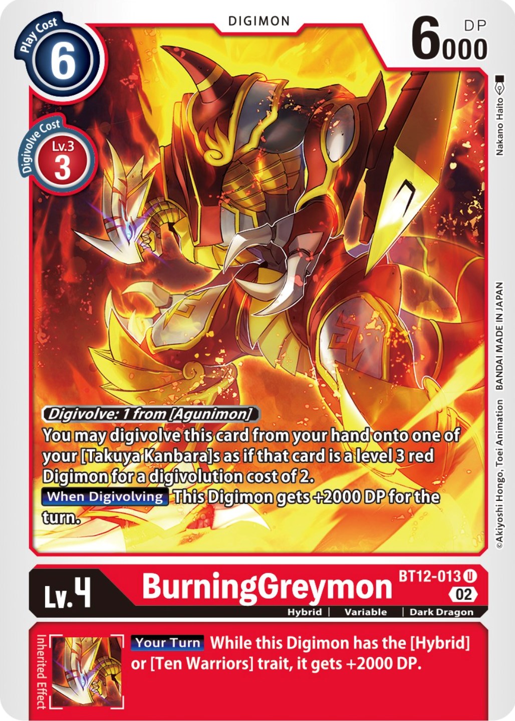 BurningGreymon [BT12-013] [Across Time] | Event Horizon Hobbies CA