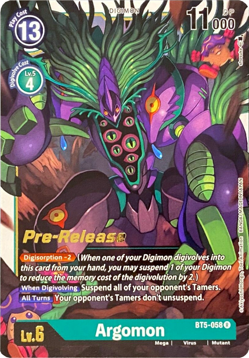 Argomon [BT5-058] [Battle of Omni Pre-Release Promos] | Event Horizon Hobbies CA