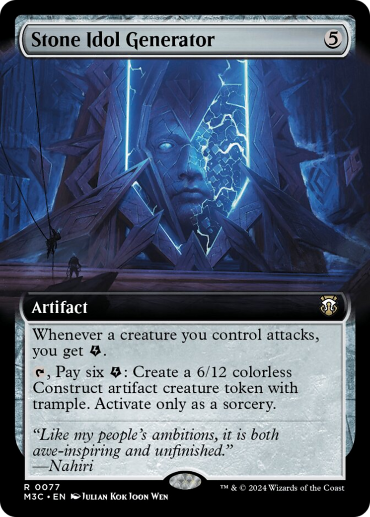 Stone Idol Generator (Extended Art) (Ripple Foil) [Modern Horizons 3 Commander] | Event Horizon Hobbies CA