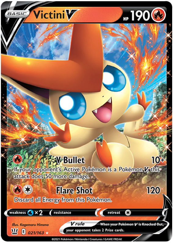 Victini V (021/163) [Sword & Shield: Battle Styles] | Event Horizon Hobbies CA