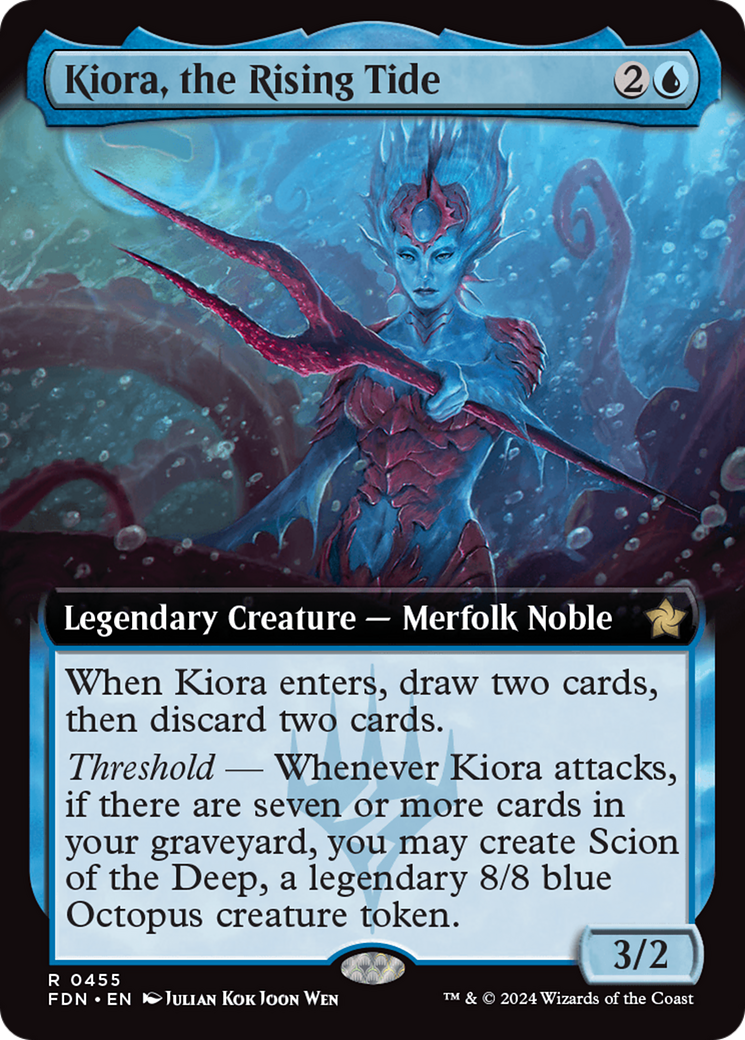 Kiora, the Rising Tide (Extended Art) [Foundations] | Event Horizon Hobbies CA