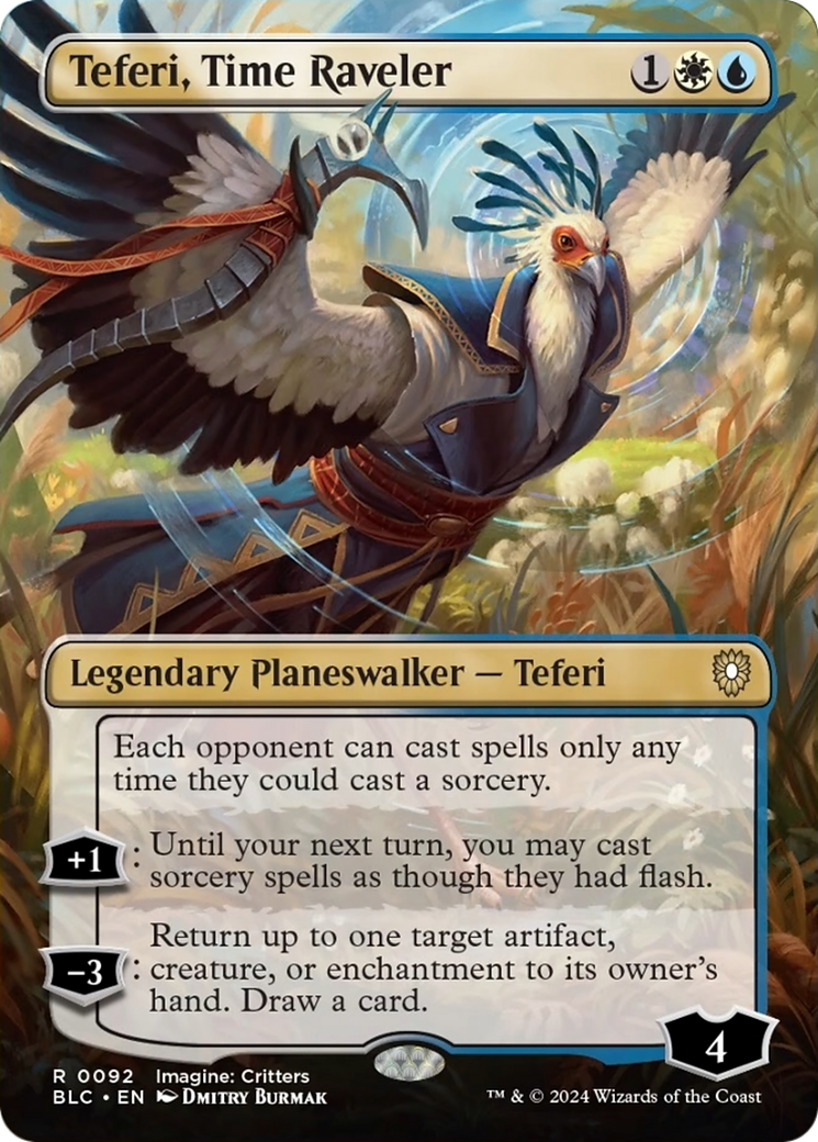 Teferi, Time Raveler (Borderless) [Bloomburrow Commander] | Event Horizon Hobbies CA