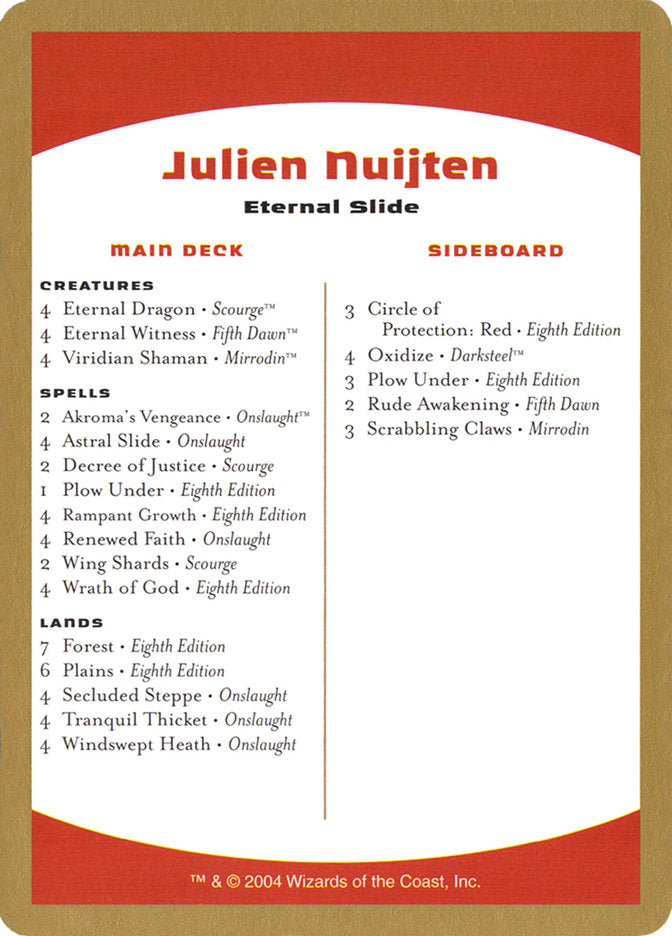 Julien Nuijten Decklist [World Championship Decks 2004] | Event Horizon Hobbies CA