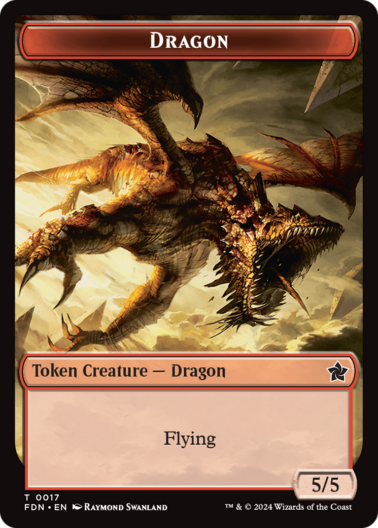 Dragon (0016) // Dragon (0017) Doubled-Sided Token [Foundations Tokens] | Event Horizon Hobbies CA