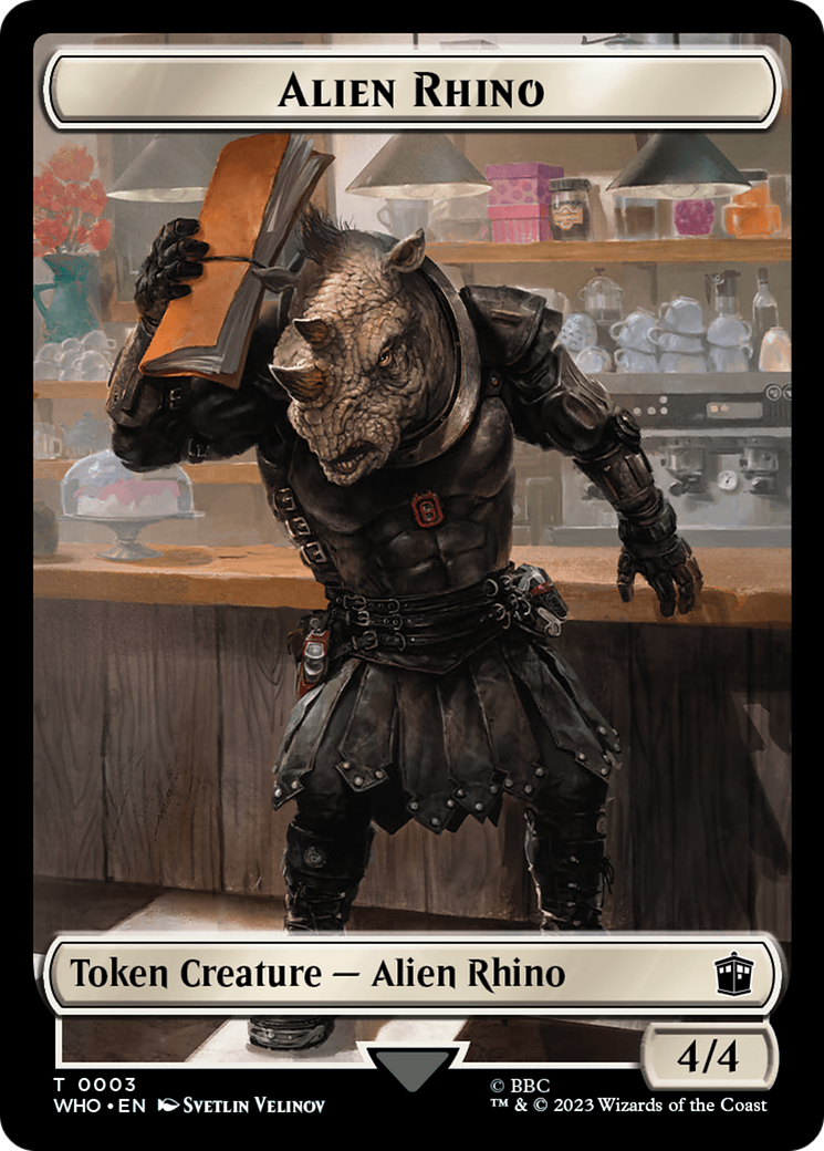 Alien Rhino // Alien Salamander Double-Sided Token (Surge Foil) [Doctor Who Tokens] | Event Horizon Hobbies CA