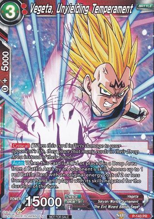 Vegeta, Unyielding Temperament (Power Booster: World Martial Arts Tournament) (P-143) [Promotion Cards] | Event Horizon Hobbies CA