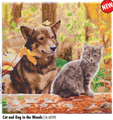 Craft Buddy - Diamond Painting - Cat & Dog in the Woods